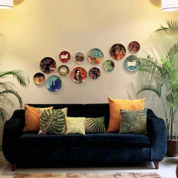 floral decorative wall plates