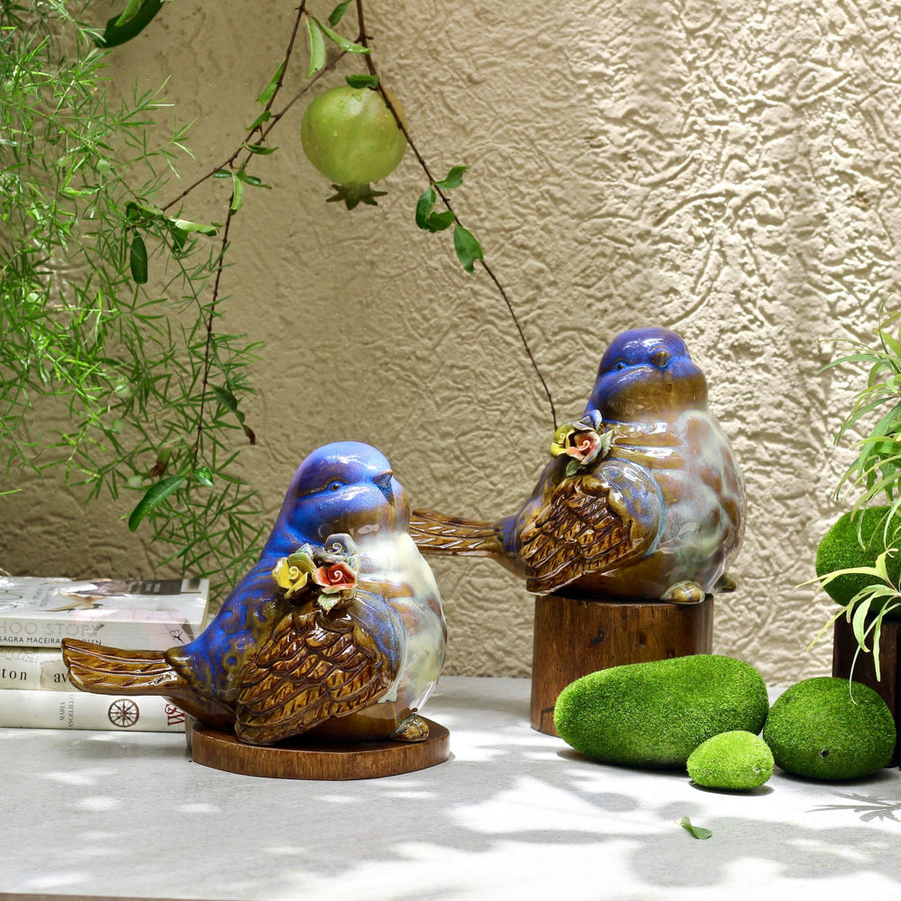 ceramic bird showpiece