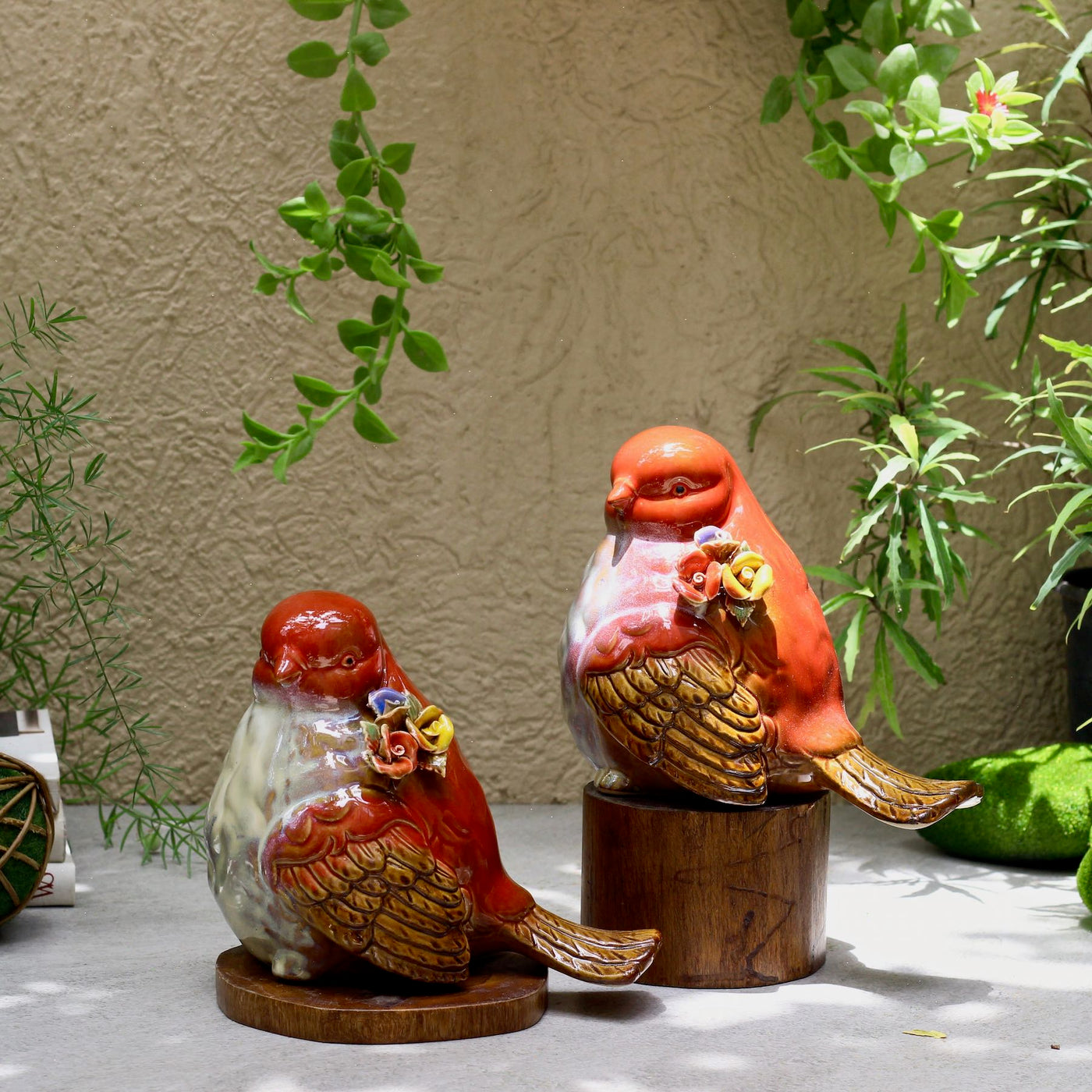 ceramic bird showpiece