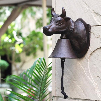 cow metal door bell for home