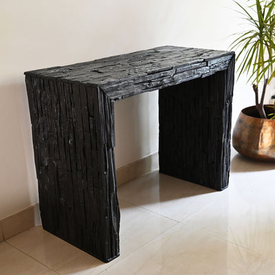 black driftwood table