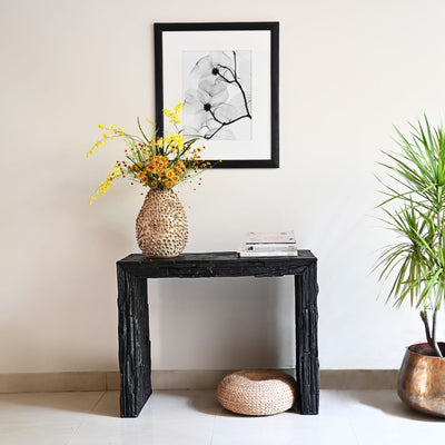 black driftwood table