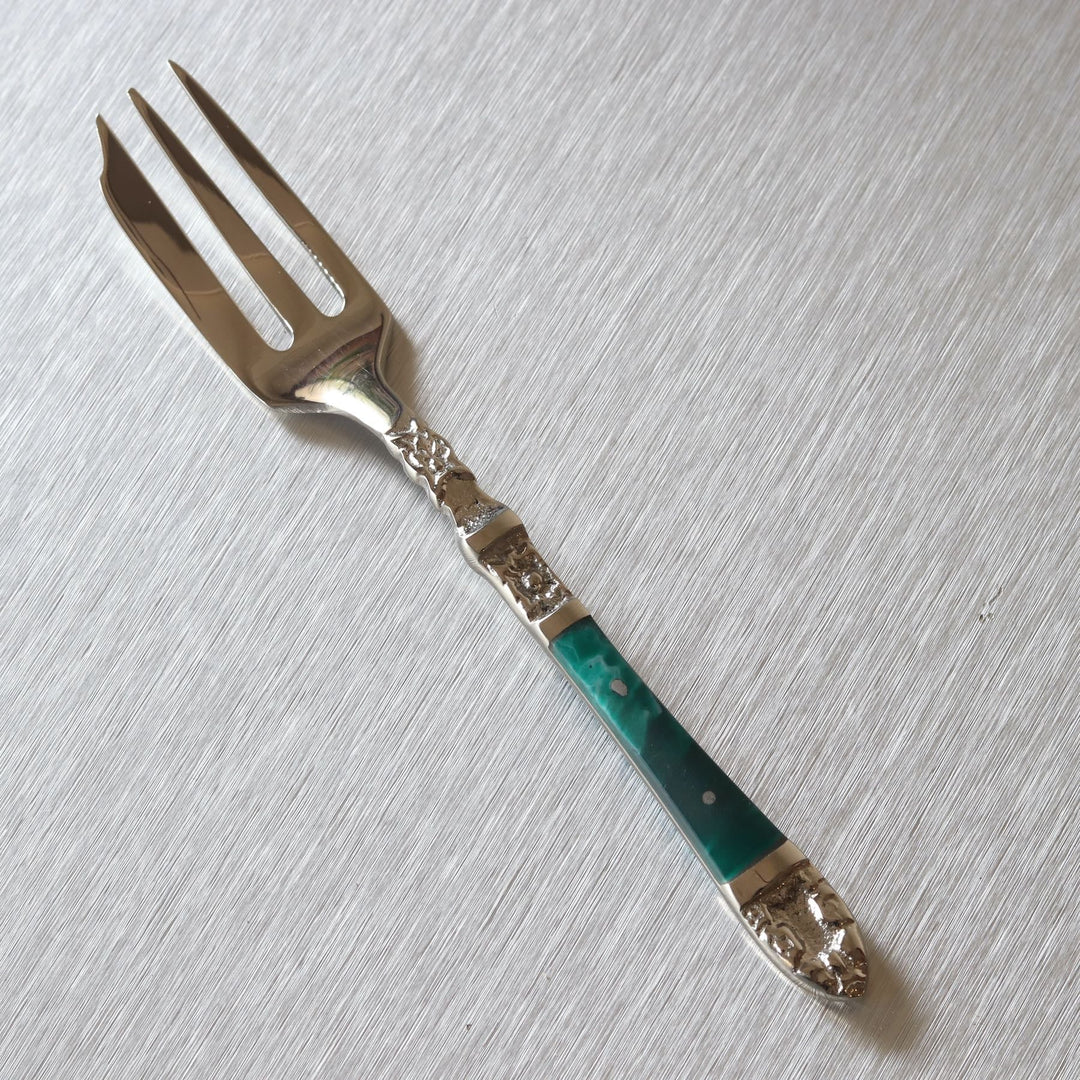 emerald dessert fork set