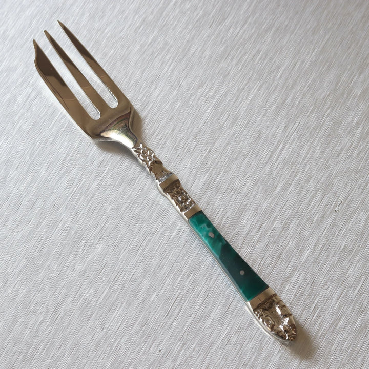 emerald dessert fork set