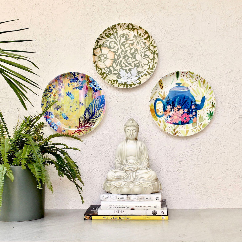 floral decorative wall plates
