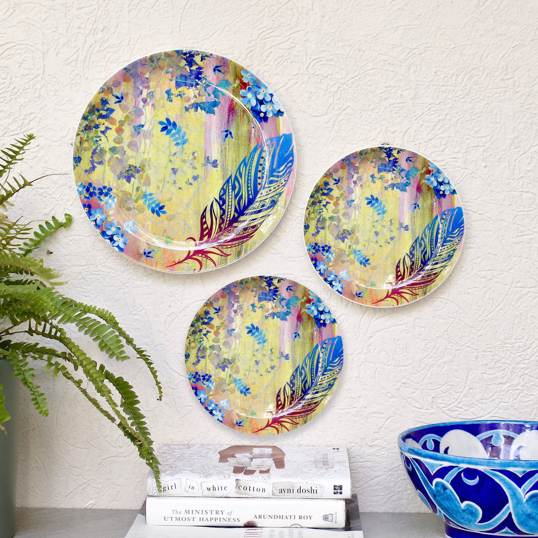floral decorative wall plates