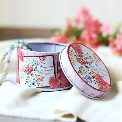 small floral tin box
