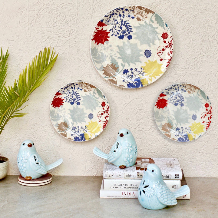 floral decorative wall plates