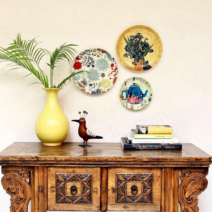 floral decorative wall plates