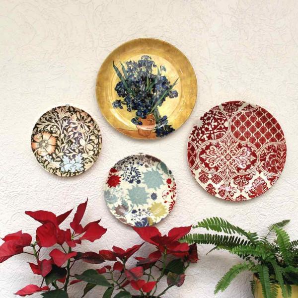 floral decorative wall plates