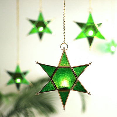 Green Star Hanging Lantern