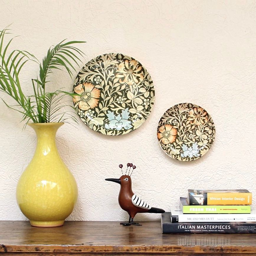 Green Floral Designer Wall Plate