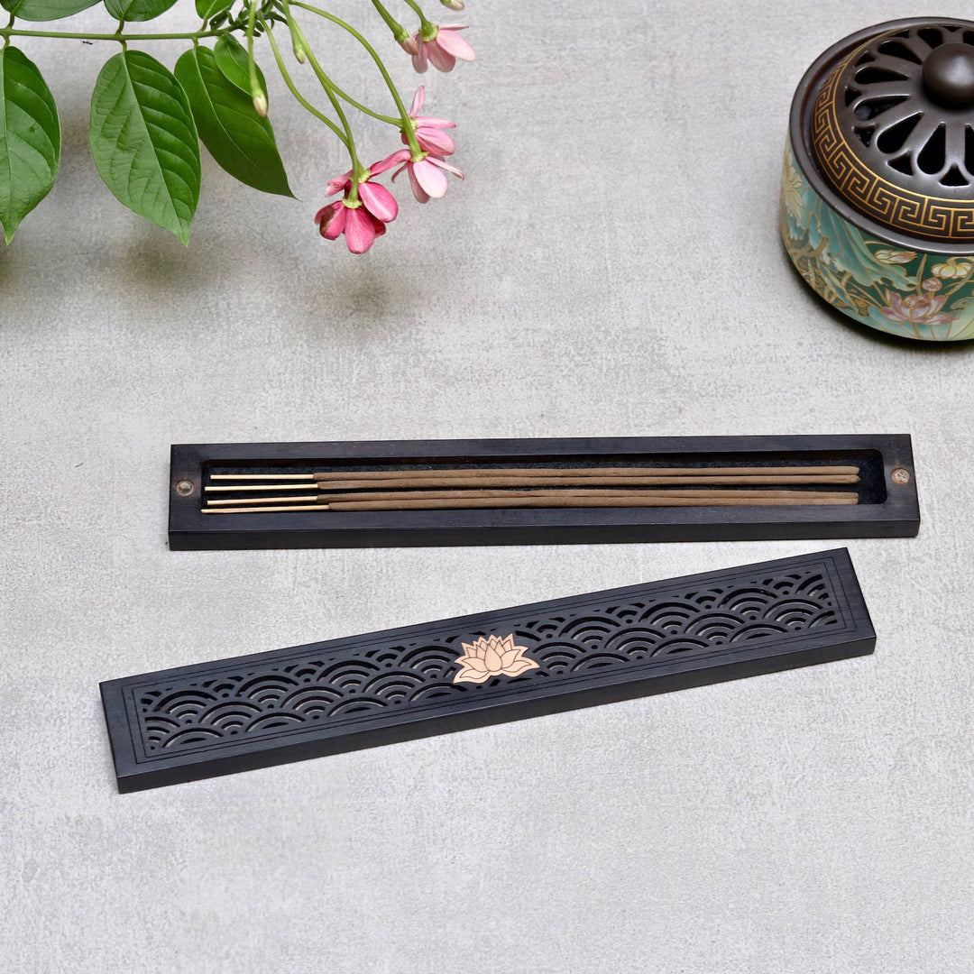 wooden incense stick box