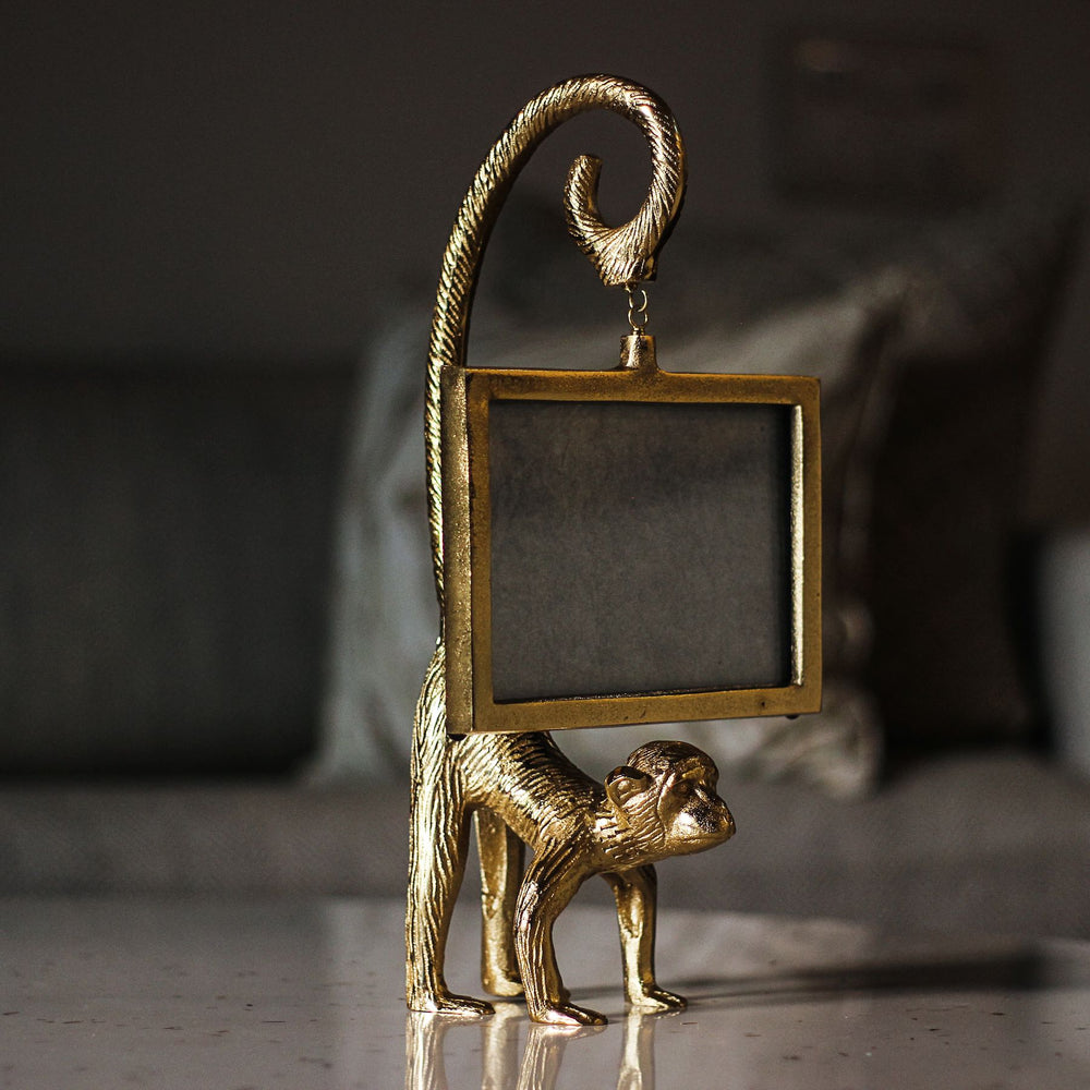 gold monkey photo frame