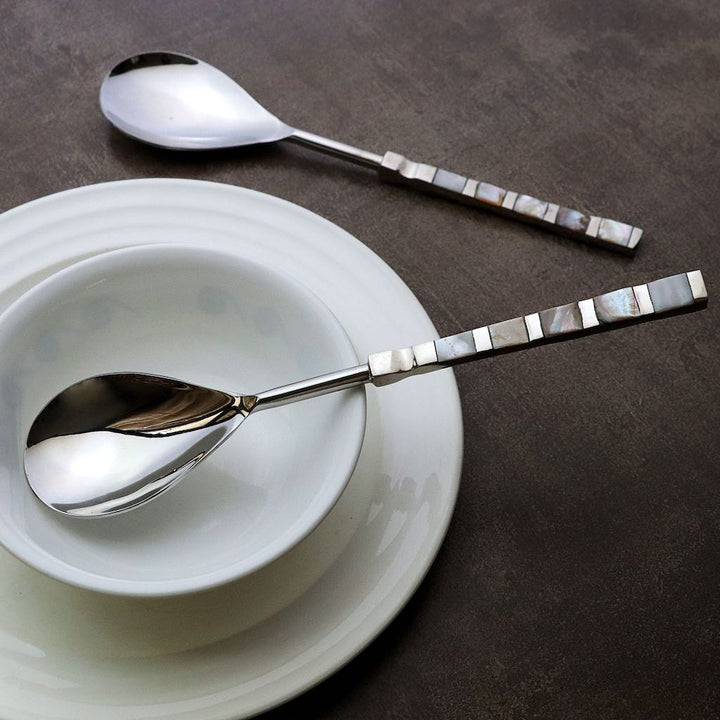 serving spoons made of mother of pearl