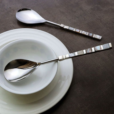serving spoons made of mother of pearl