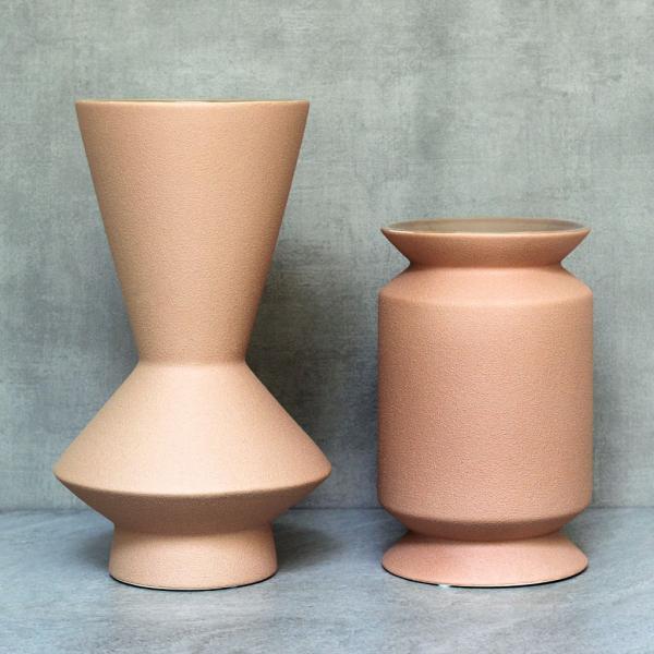 pink ceramic vases