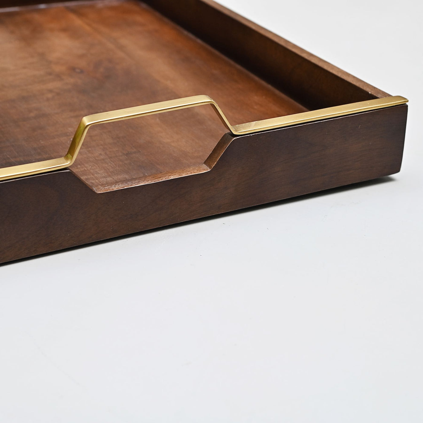 Large Rectangular Wood Tray with Handles