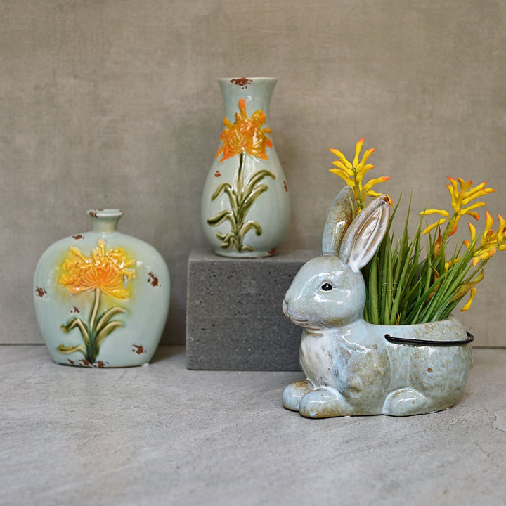floral ceramic vase set