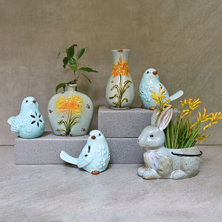 floral ceramic vase set