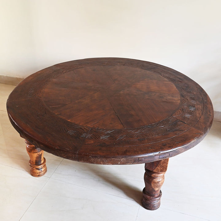 round wooden coffee table