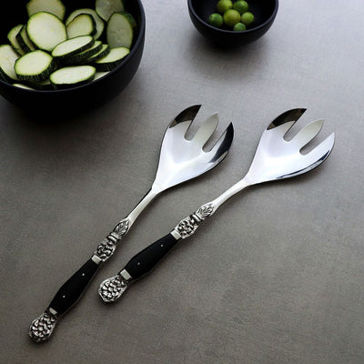 serving forks with black inlay handles