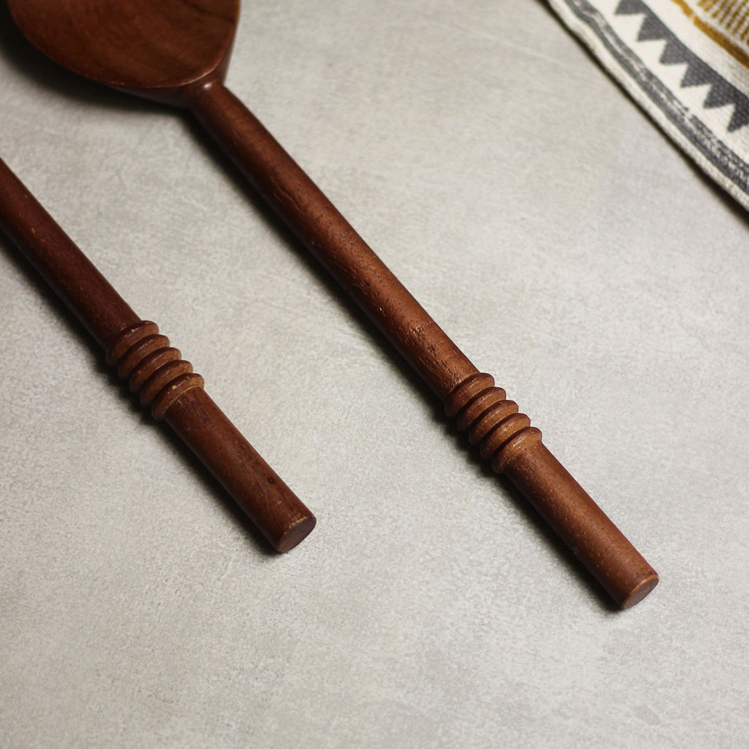 wooden salad server set