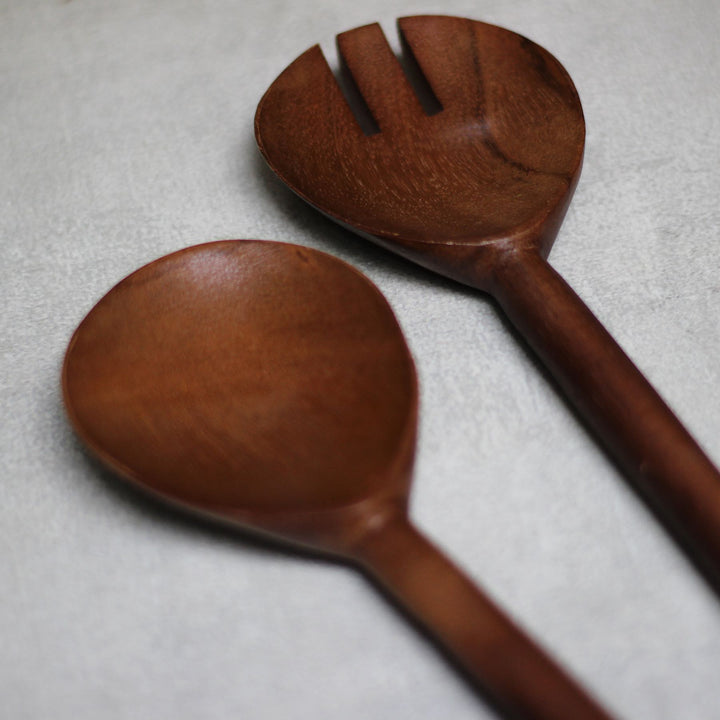 wooden salad server set